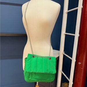Vibrant Green Quilted Shoulder Bag
